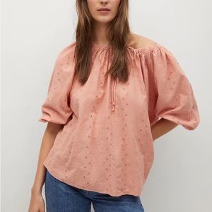 Swiss embroidery cotton blouse